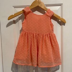 Carter’s Child of Mine Salmon Swiss Dot Sleeveless Dress